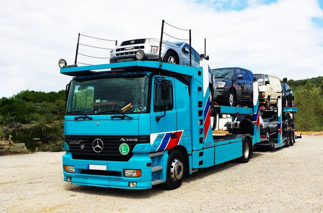 Loaded transport truck